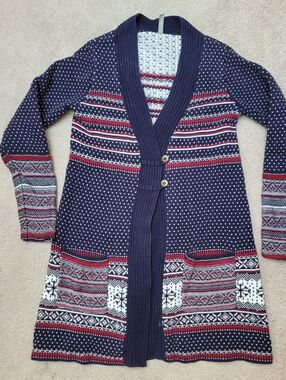 Long Christmas Fairisle Cardigan